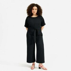 Everlane Japanese GoWeave Short-Sleeve Black Jumpsuit, size 2